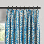 Euro Pleat Drapery in Rope Walk - Persian Blue