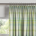 Euro Pleat Drapery in Summer Plaid - Seaglass