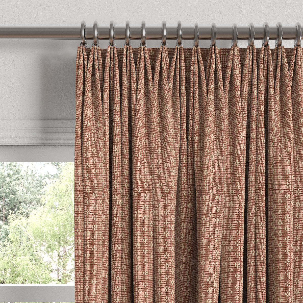 Euro Pleat Drapery in Ditsy - Bandana