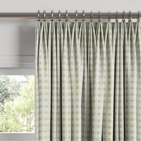 Euro Pleat Drapery in Luxe Gingham - Wheat