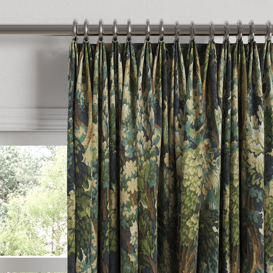 Euro Pleat Drapery in Enchanted Forest - Peridot