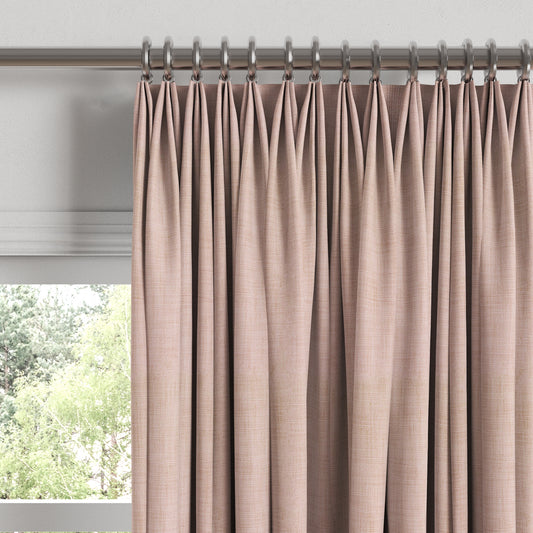 Euro Pleat Drapery in Woven Cotton - Pink
