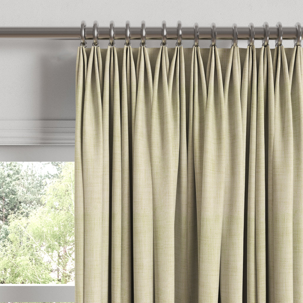 Euro Pleat Drapery in Woven Cotton - Beige