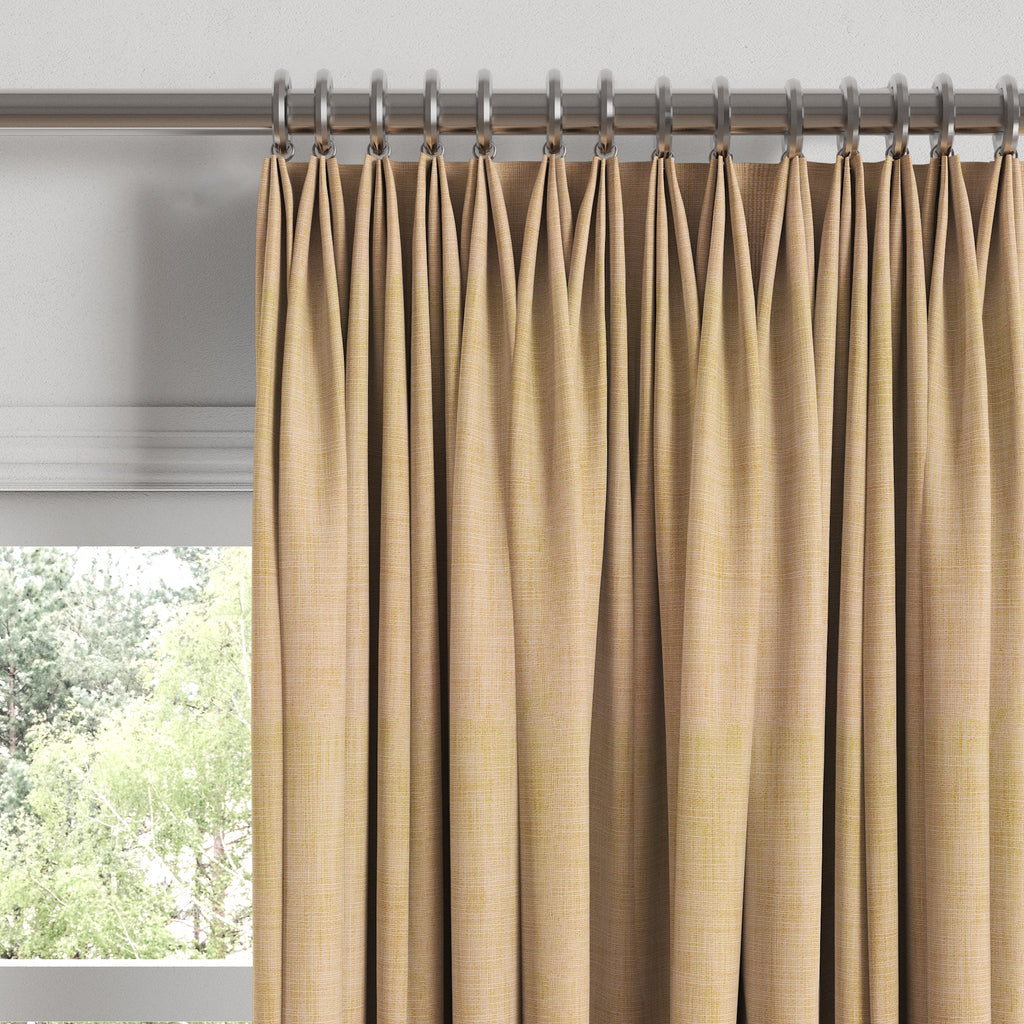 Euro Pleat Drapery in Woven Cotton - Melon