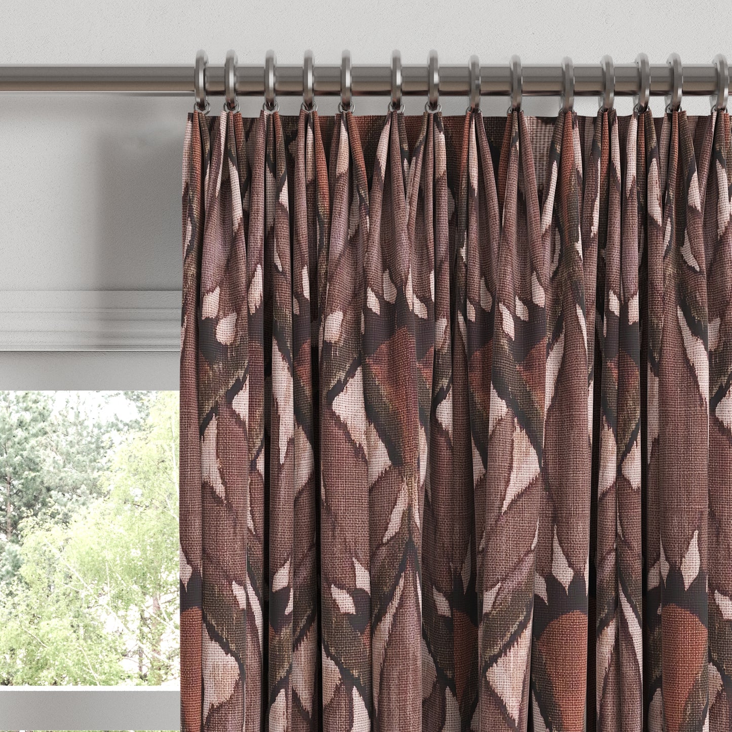 Euro Pleat Drapery in Petal Press - Berry