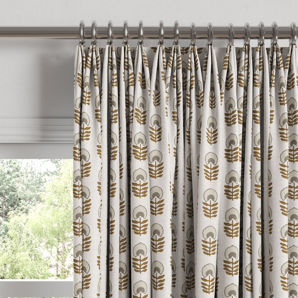 Euro Pleat Drapery in Mini Florals - Birch