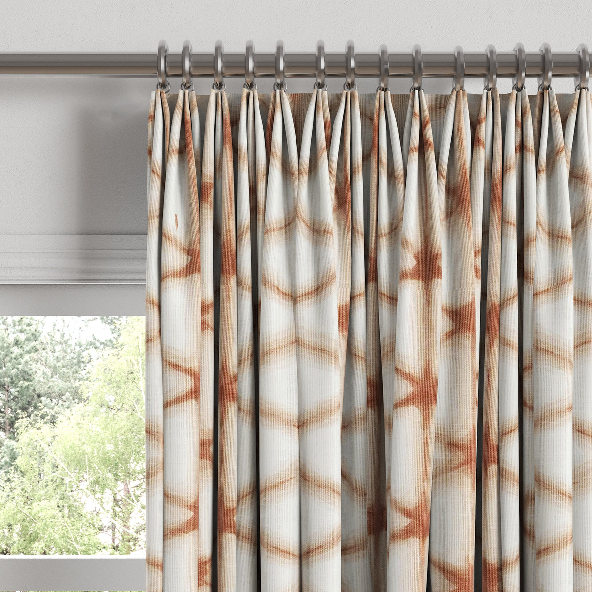 Euro Pleat Drapery in Point Taken - Coral