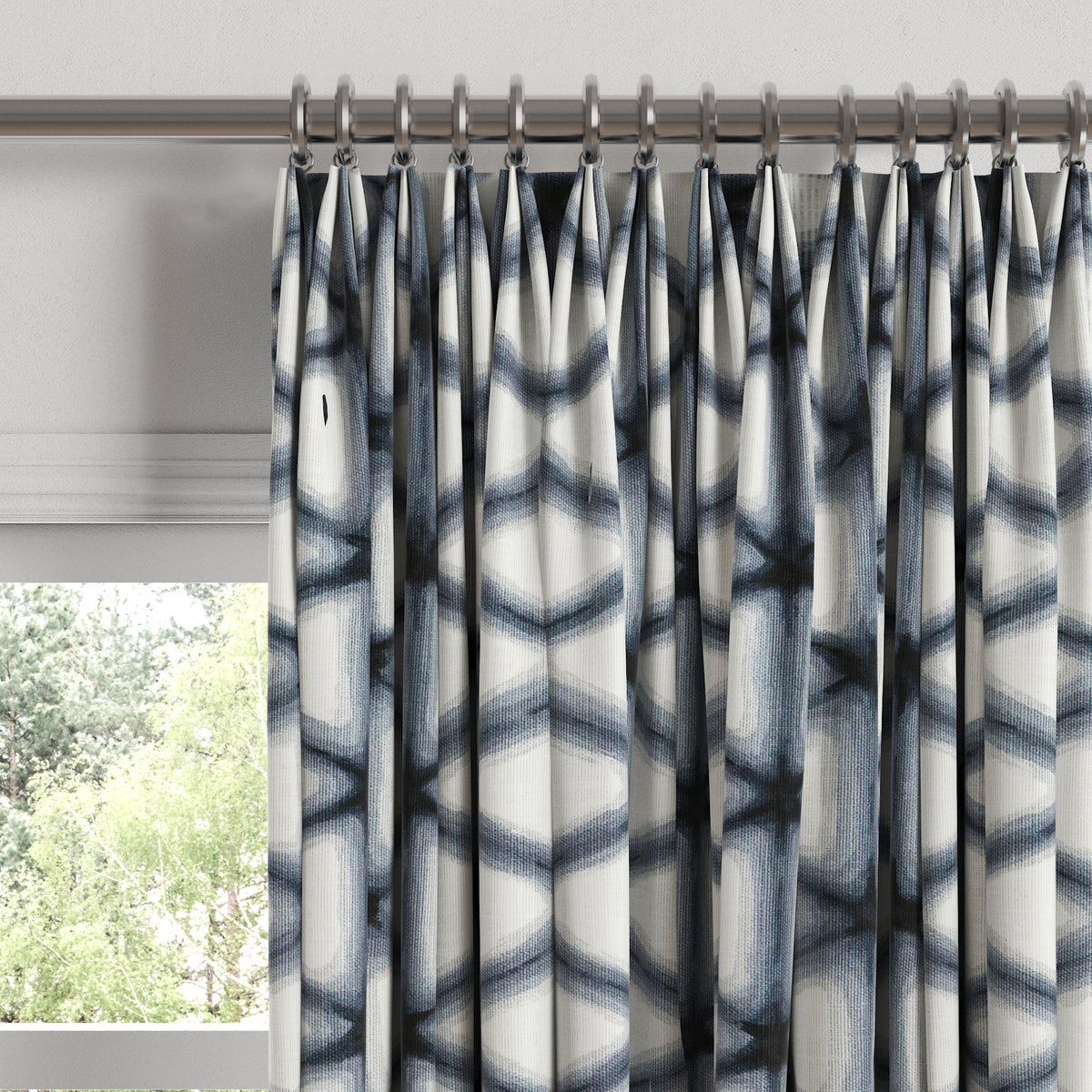 Euro Pleat Drapery in Point Taken - Ink