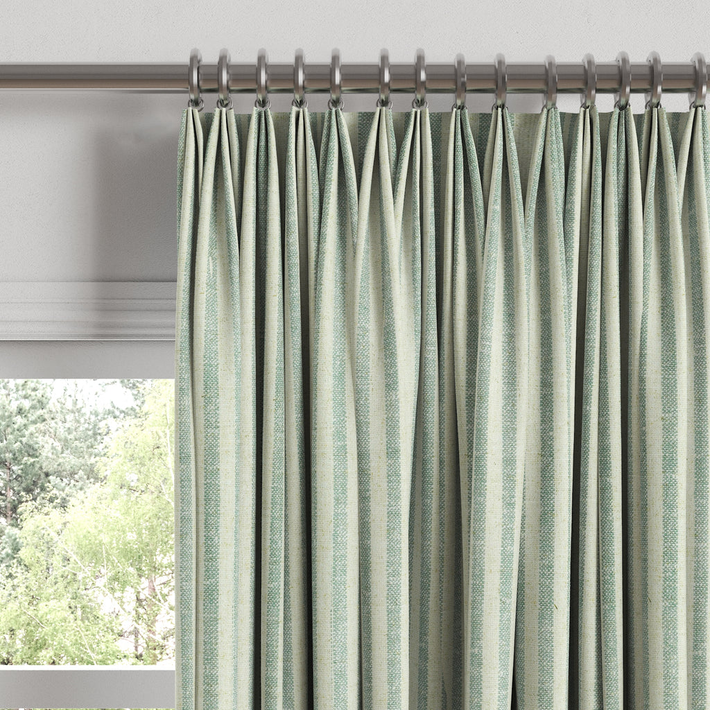 Euro Pleat Drapery in Candy Shop Stripes - Bottleglass