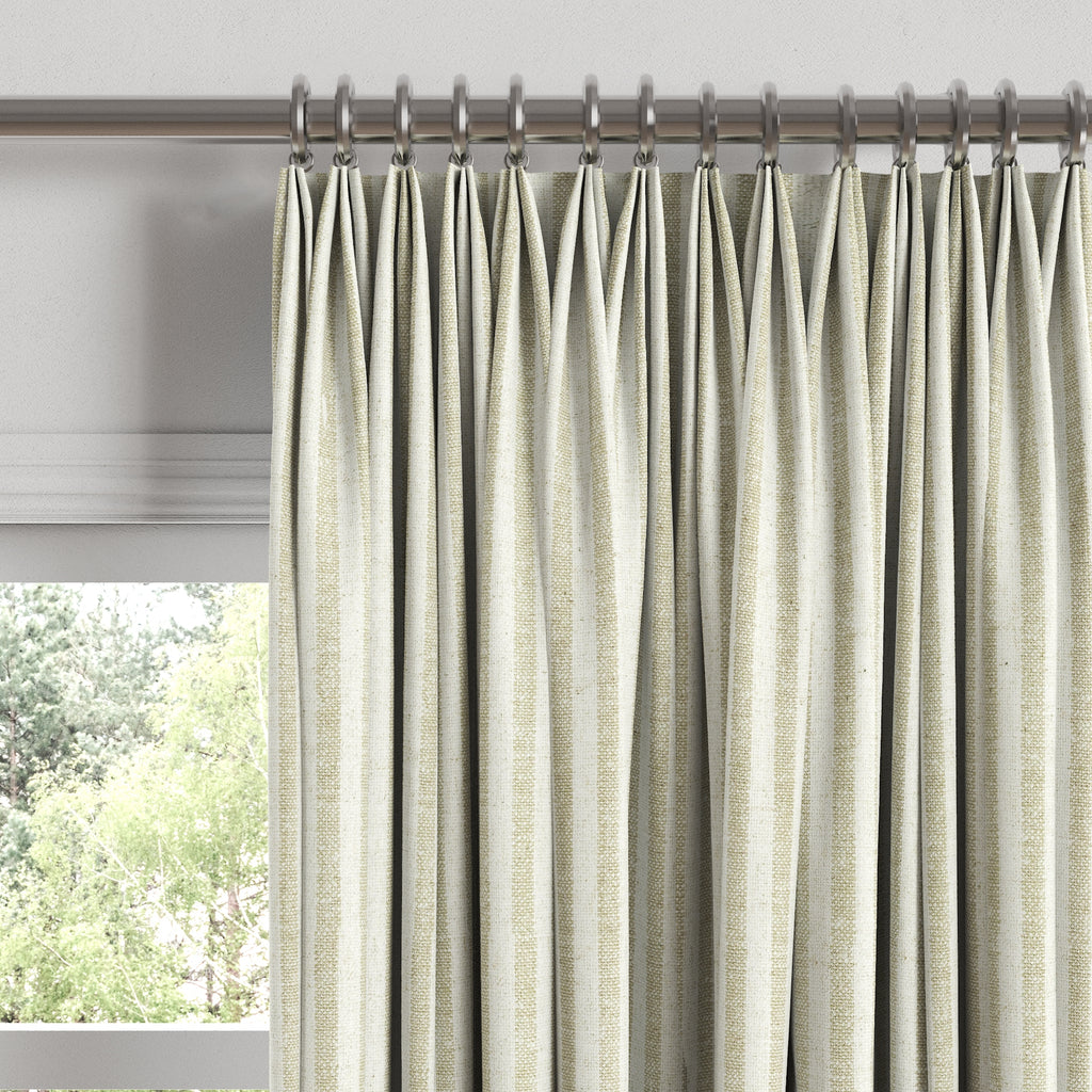 Euro Pleat Drapery in Candy Shop Stripes - Dune