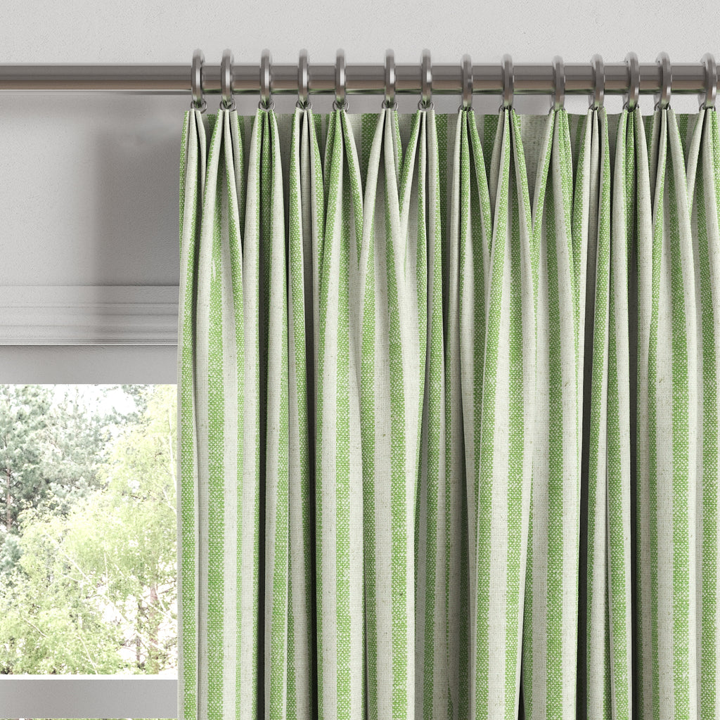 Euro Pleat Drapery in Candy Shop Stripes - Lime