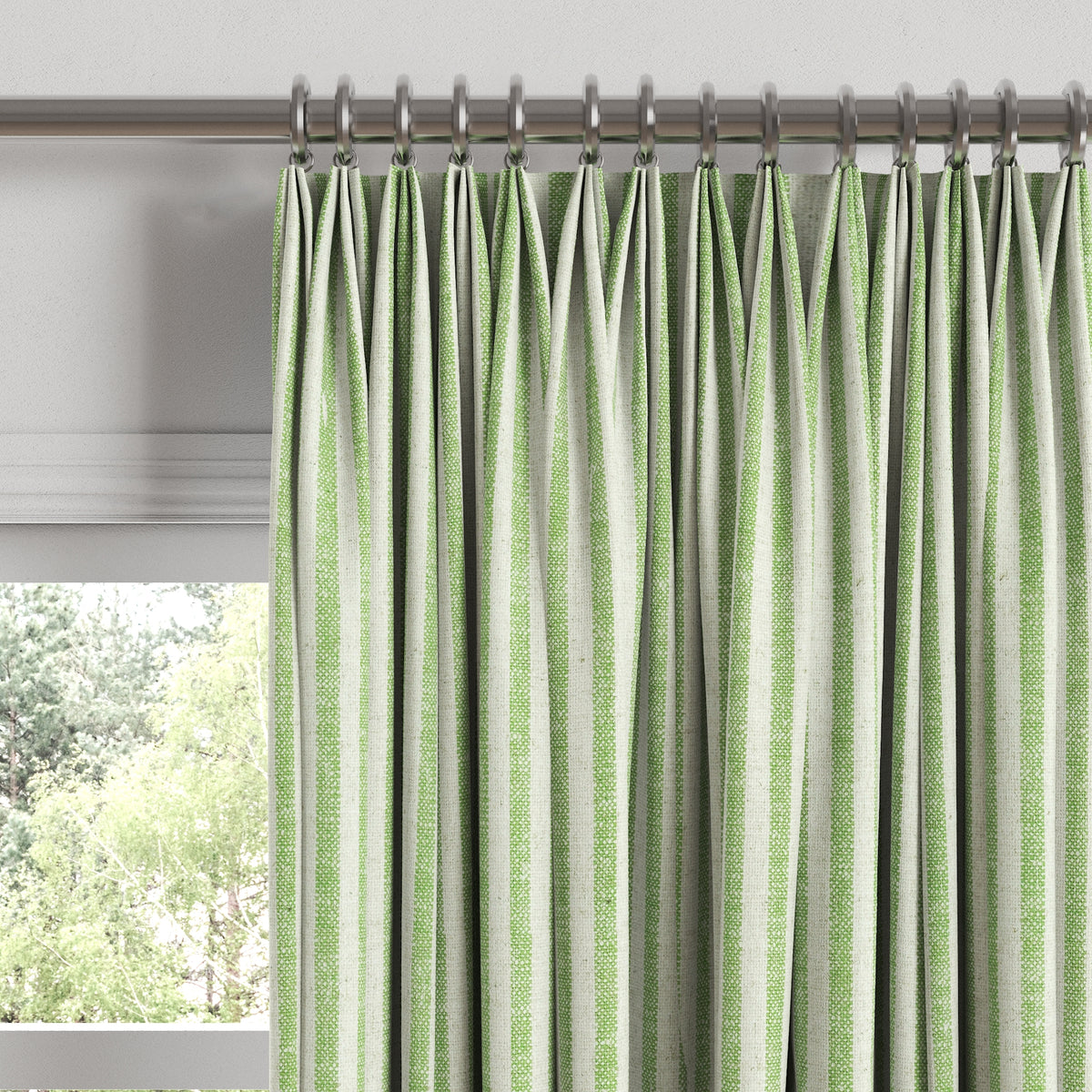 Euro Pleat Drapery in Candy Shop Stripes - Lime