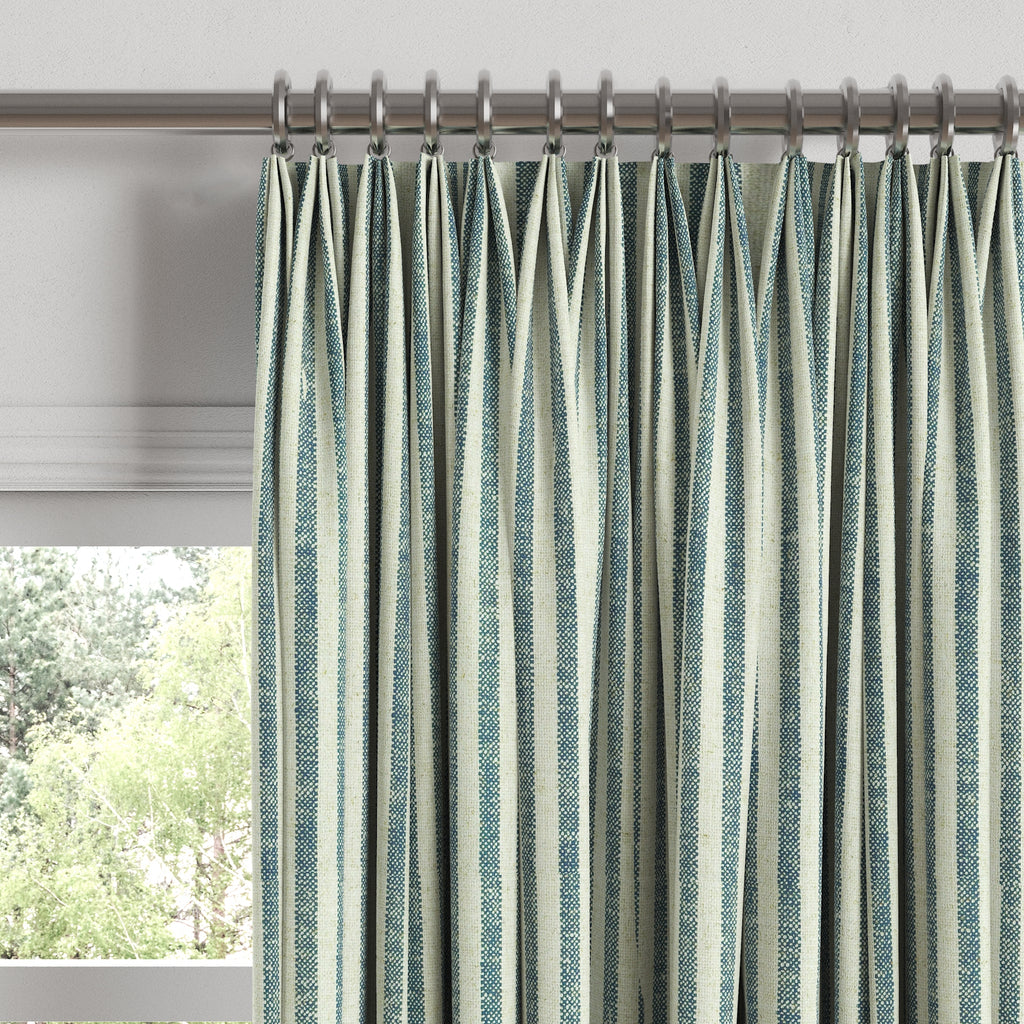 Euro Pleat Drapery in Candy Shop Stripes - Navy