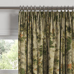 Euro Pleat Drapery in Tropical Toile - Moonstone