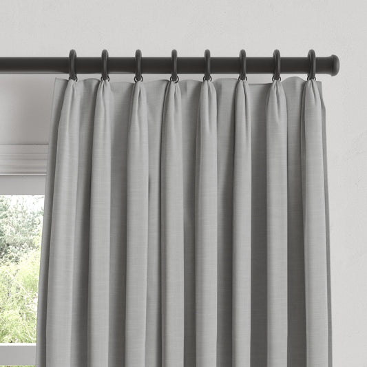 Euro Pleat Drapery in Classic Linen - Grey