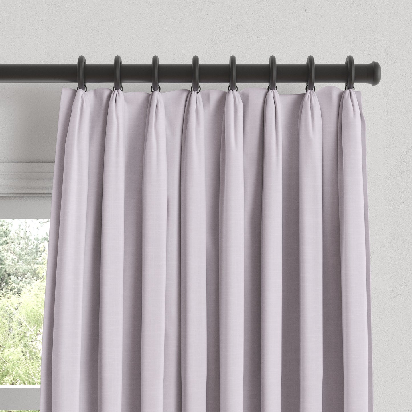 Euro Pleat Drapery in Classic Linen - Lavender