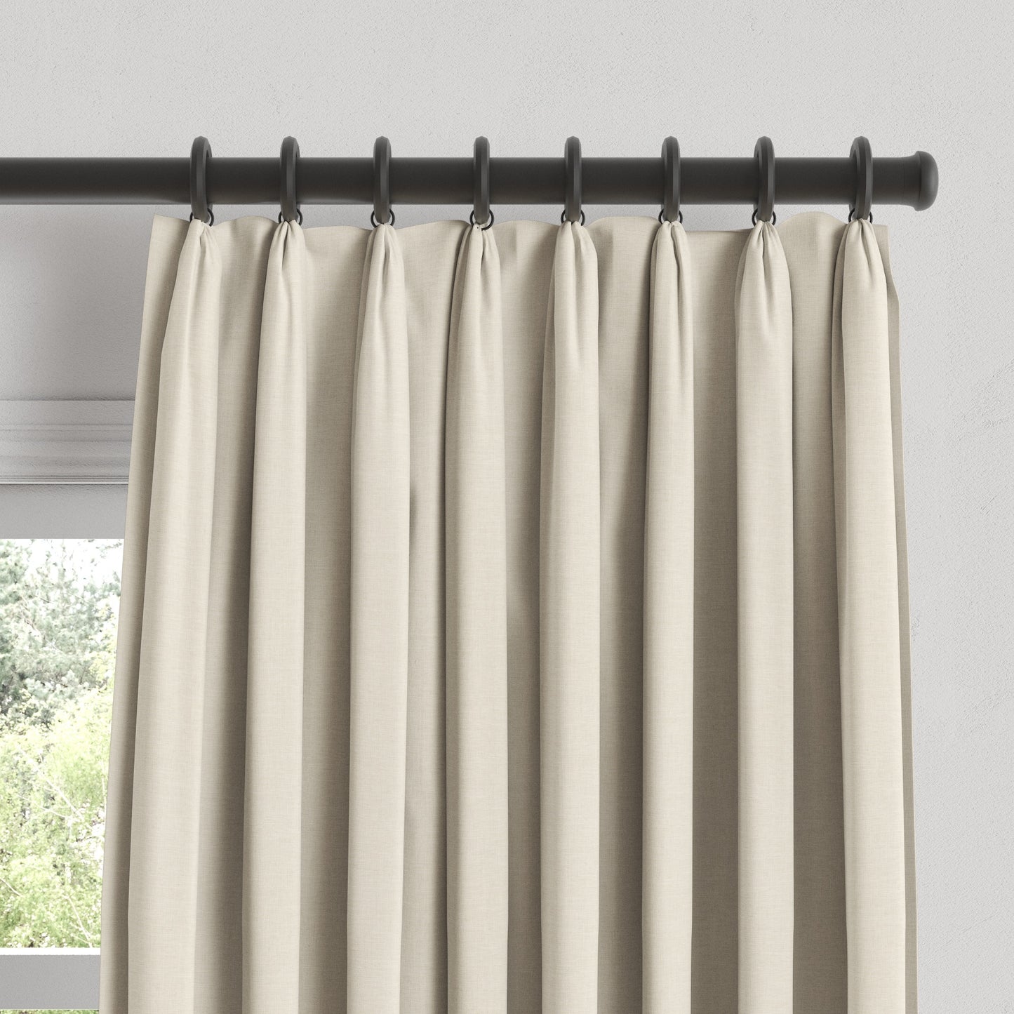 Euro Pleat Drapery in Lush Linen - Antique White