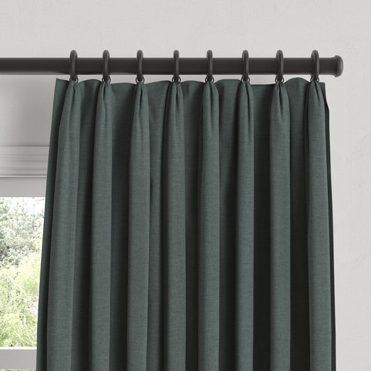 Euro Pleat Drapery in Lush Linen - Charcoal