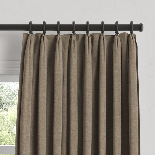 Euro Pleat Drapery in Lush Linen - Mink