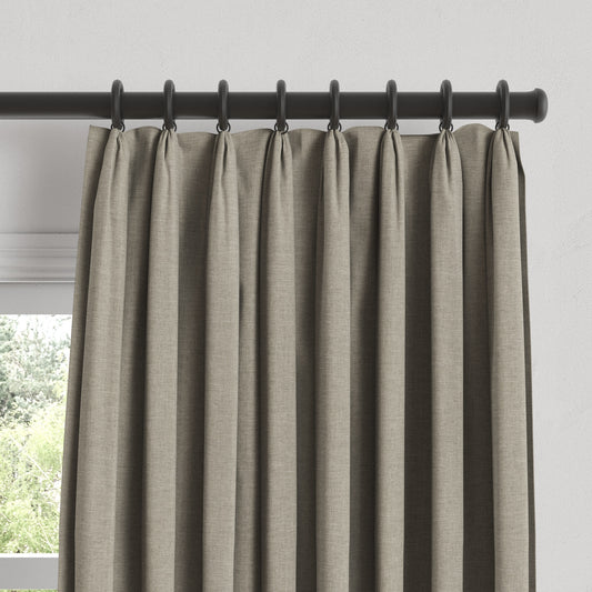 Euro Pleat Drapery in Lush Linen - Natural