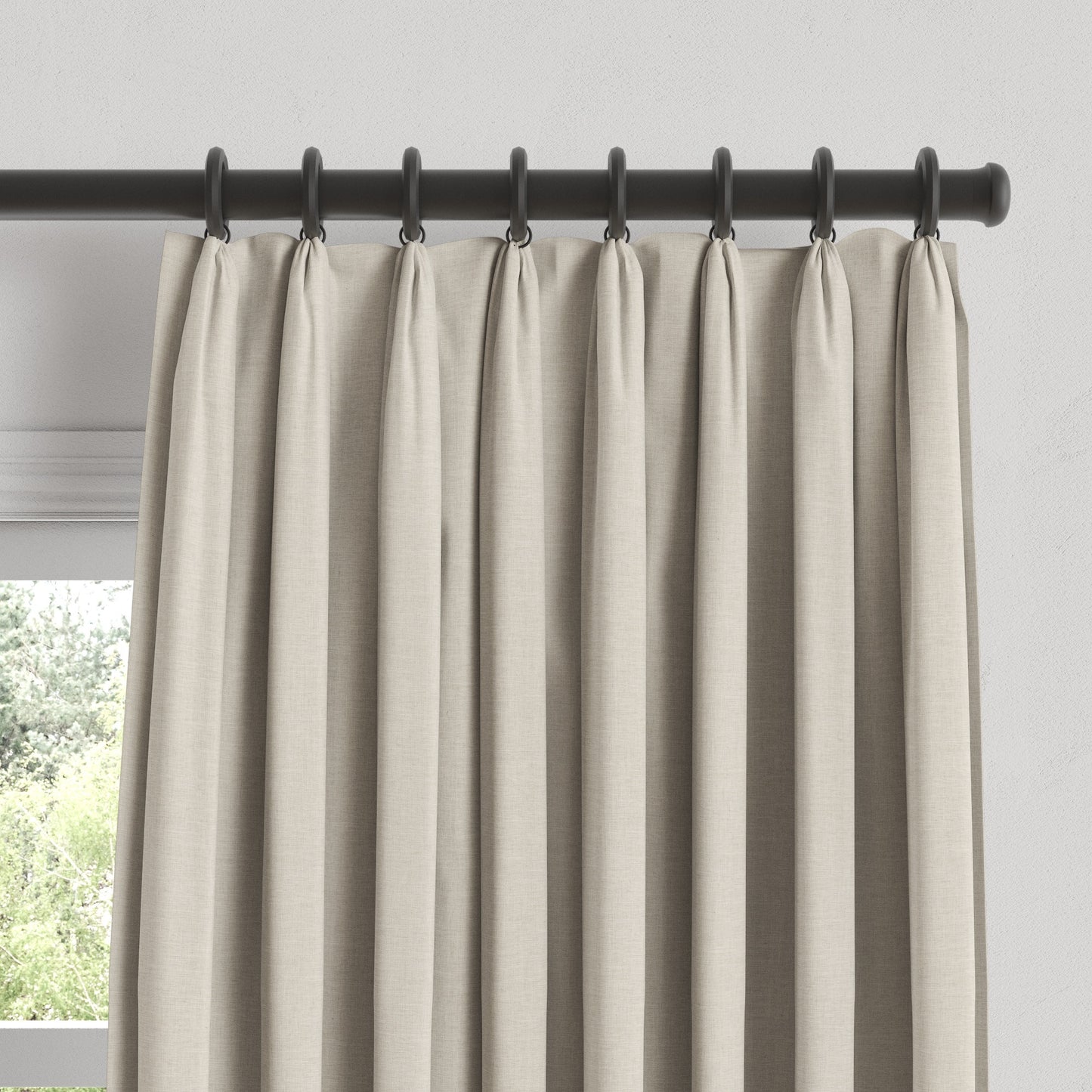 Euro Pleat Drapery in Lush Linen - Oatmeal
