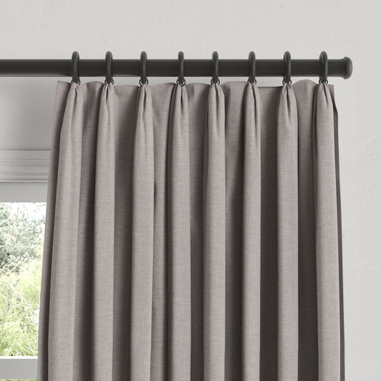Euro Pleat Drapery in Lush Linen - Smokey Quartz