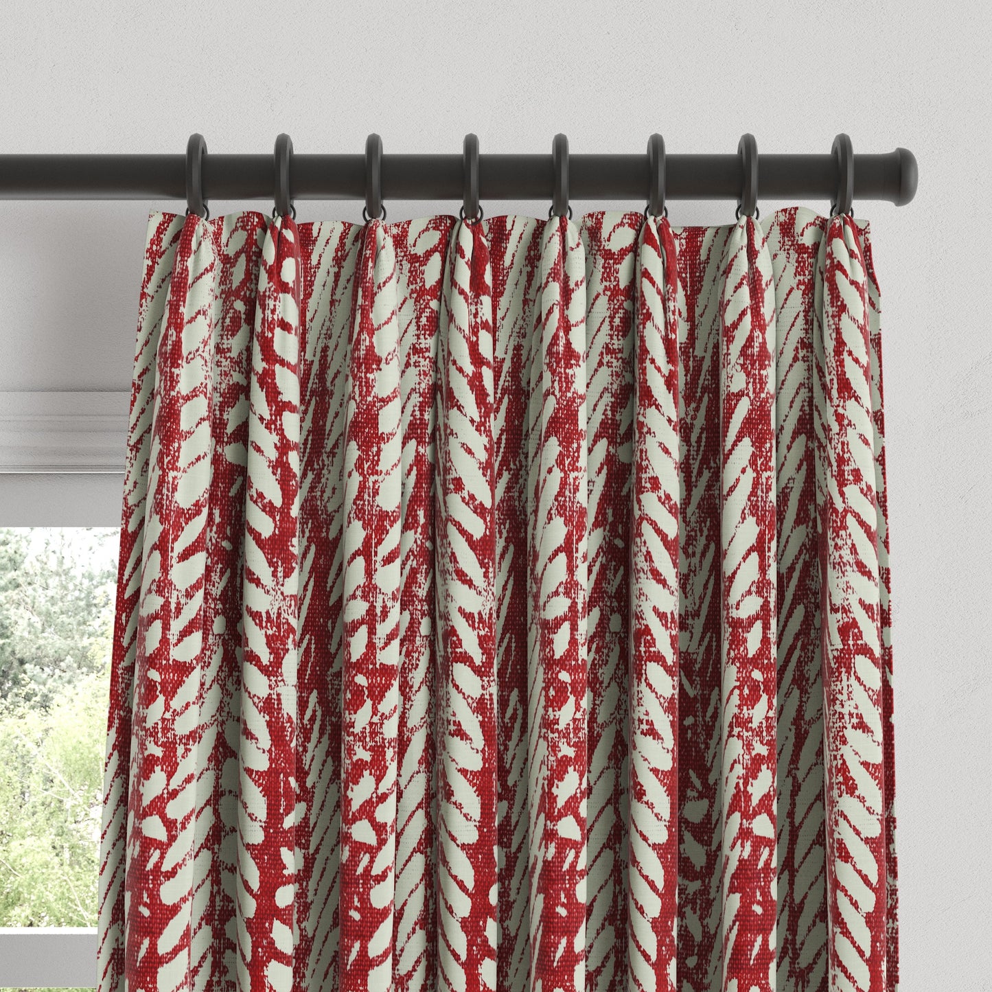Euro Pleat Drapery in Rope Walk - Grenadine