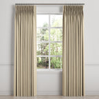 Pinch Pleat Drapery in Little White Line - Sand