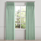 Pinch Pleat Drapery in Woven Cotton - Aqua