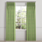 Pinch Pleat Drapery in Woven Cotton - Green