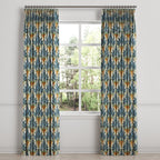 Pinch Pleat Drapery in Petal Press - Aquamarine