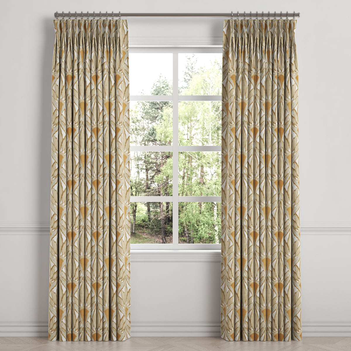 Pinch Pleat Drapery in Petal Press - Cinnamon