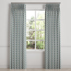 Pinch Pleat Drapery in Mini Florals - Forest
