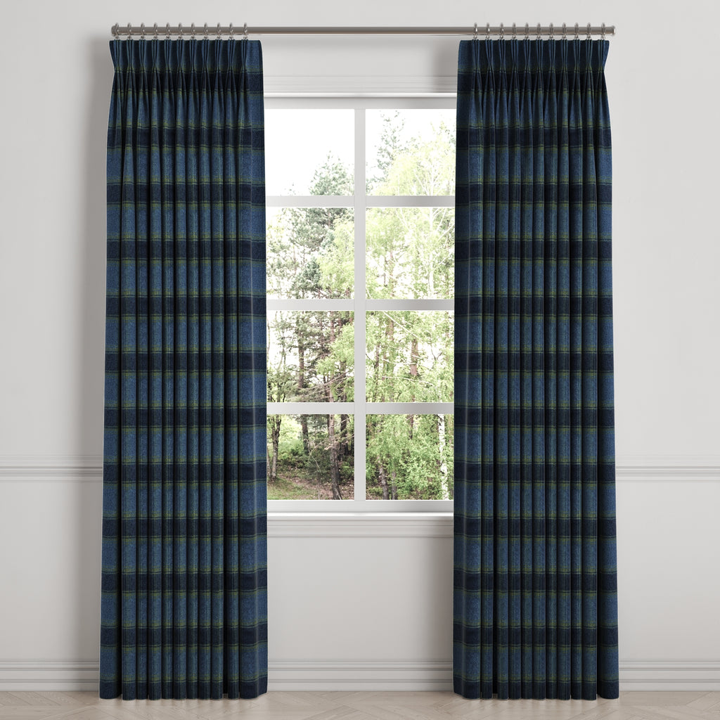 Pinch Pleat Drapery in Cozy Cabin - Ink