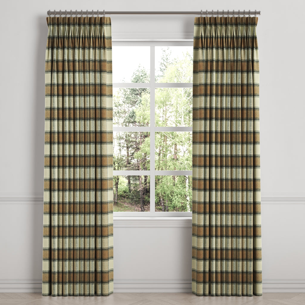 Pinch Pleat Drapery in Cozy Cabin - Walnut