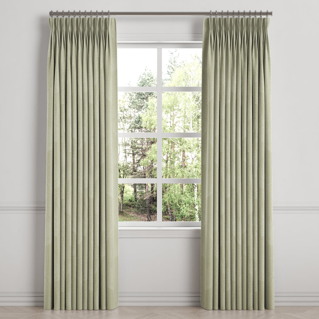 Pinch Pleat Drapery in Make Waves - Parchment