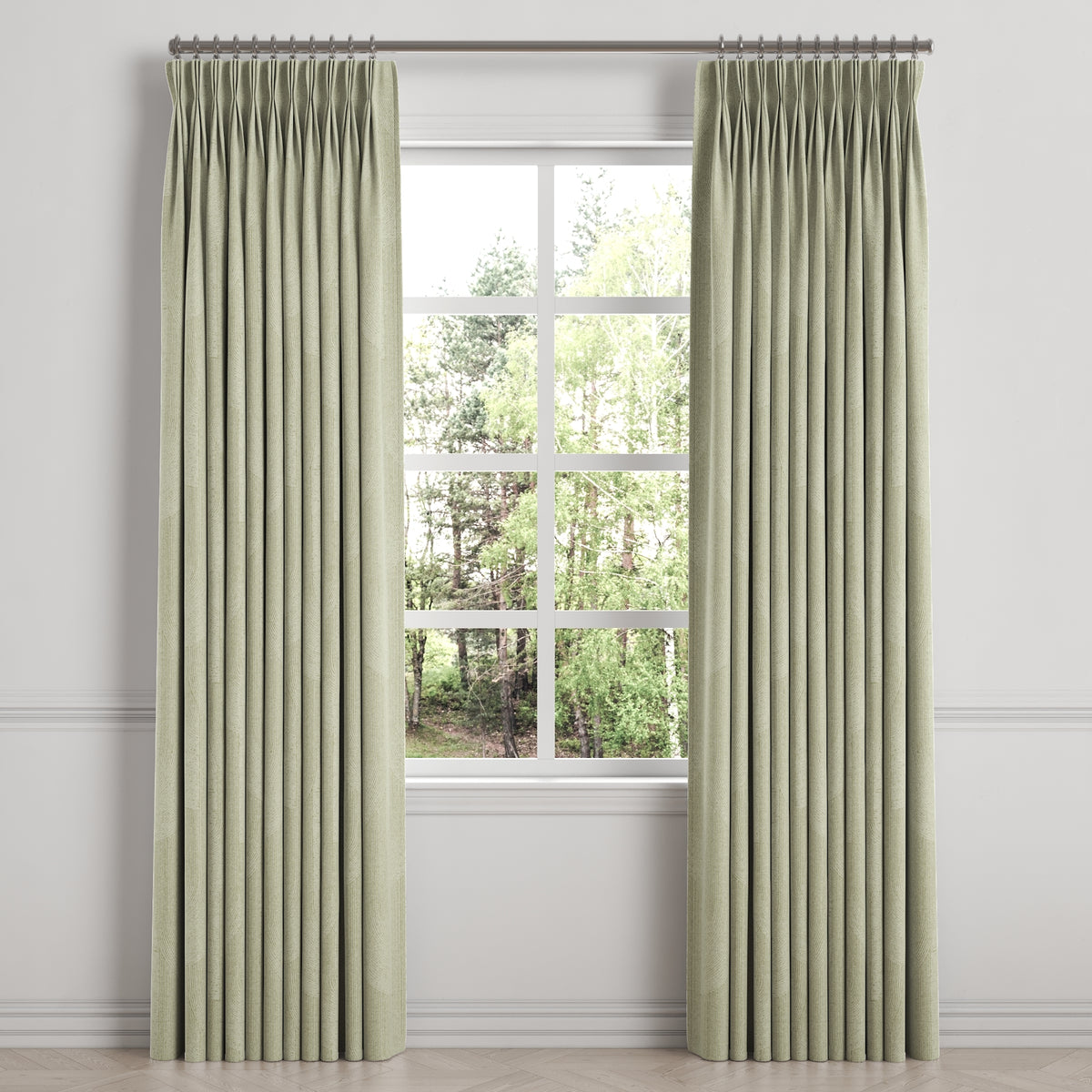 Pinch Pleat Drapery in Make Waves - Parchment