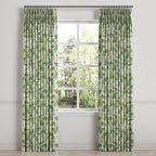 Pinch Pleat Drapery in Tropical Toile - Palm