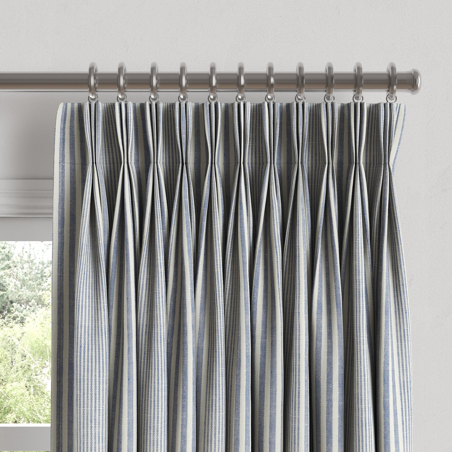 Pinch Pleat Drapery in All Lined Up - Lake