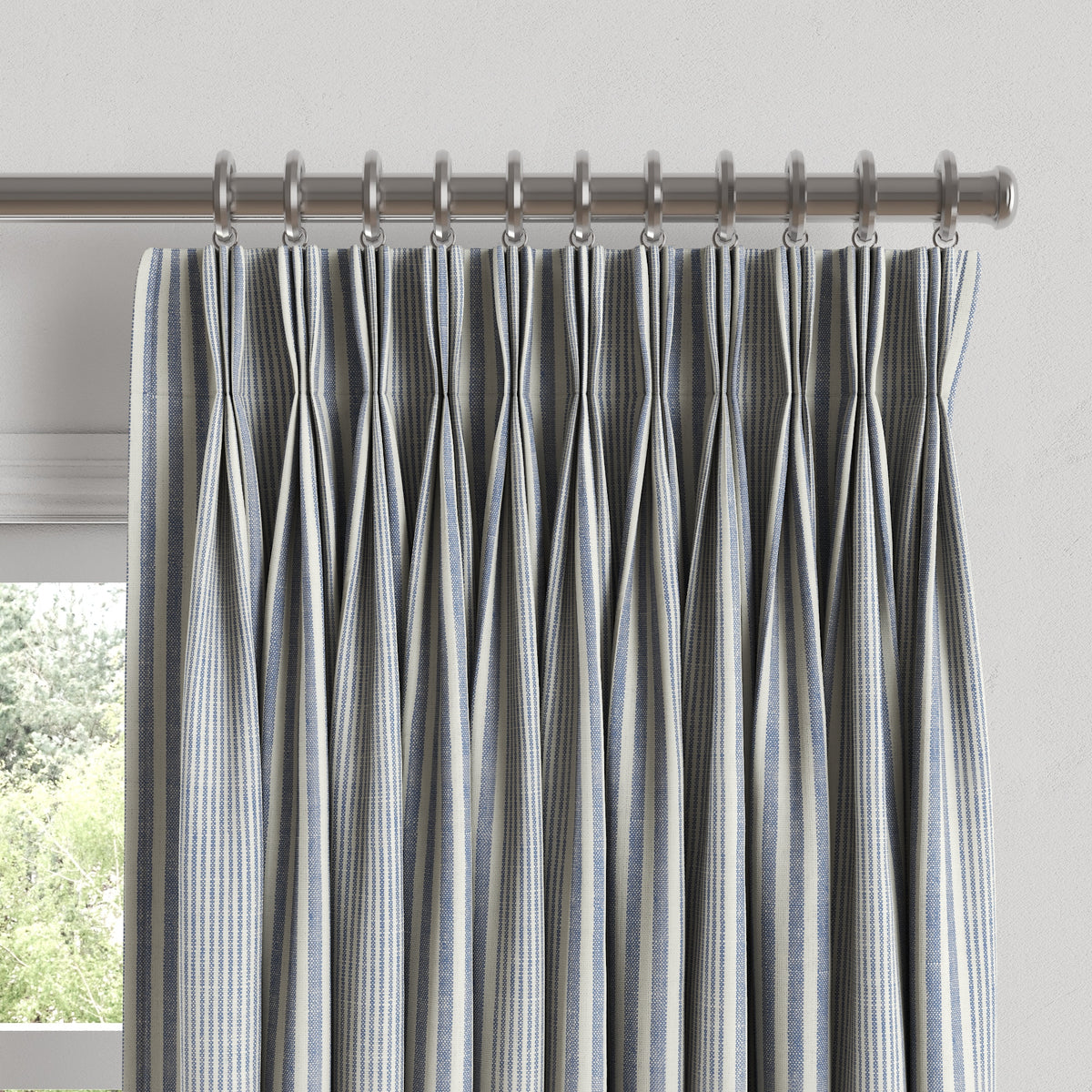 Pinch Pleat Drapery in All Lined Up - Lake