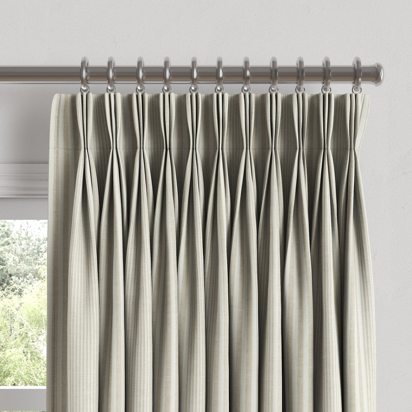 Pinch Pleat Drapery in All Lined Up - Shell