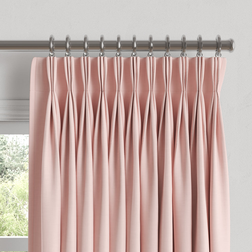 Pinch Pleat Drapery in Classic Linen - Blush