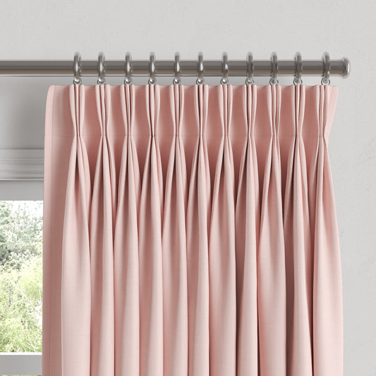 Pinch Pleat Drapery in Classic Linen - Blush