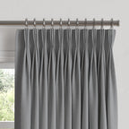Euro Pleat Drapery in Classic Linen - Cement