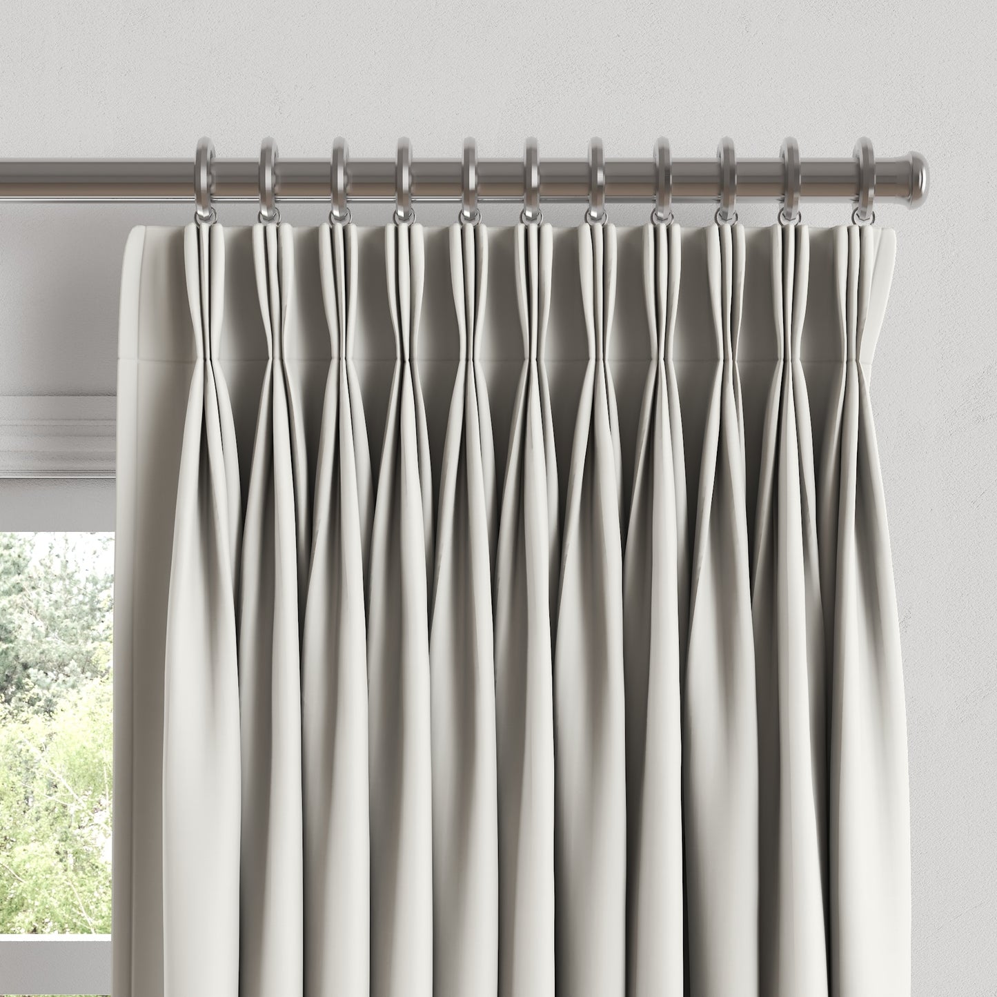 Pinch Pleat Drapery in Classic Linen - Cloud