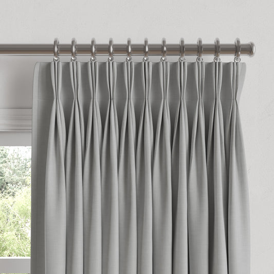 Pinch Pleat Drapery in Classic Linen - Grey