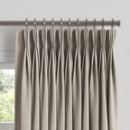 Pinch Pleat Drapery in Classic Linen - Heathered Flax