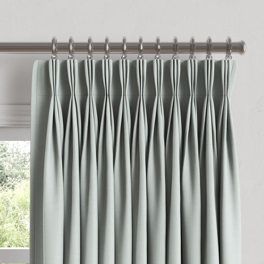 Pinch Pleat Drapery in Classic Linen - Mint