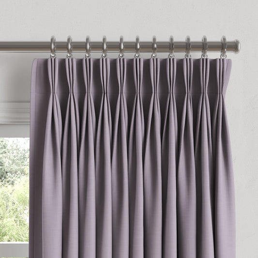 Pinch Pleat Drapery in Classic Linen - Orchid