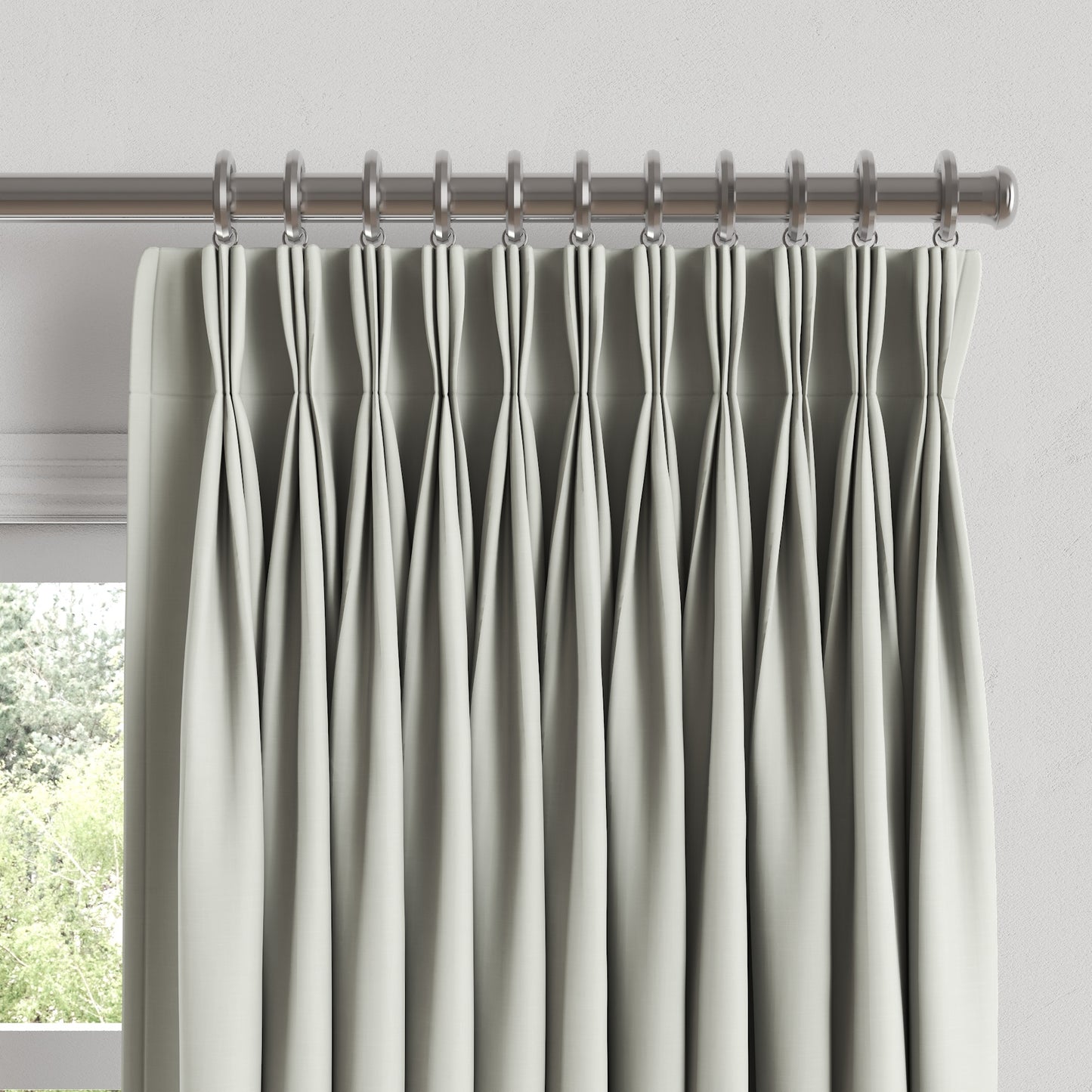 Pinch Pleat Drapery in Classic Linen - Silver